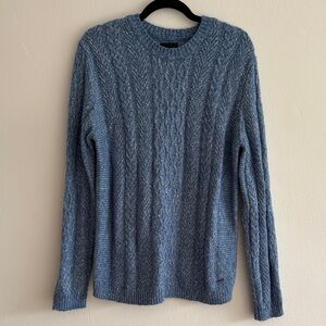 ONLY & SONS Textured Blue Crewneck Sweater